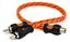 CABO Y 2 RCA MACHO + 1 RCA FEMEA 25CM LARANJA - Imagem 2