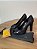 Sapato Fendi Peep Toe verniz com aplicações - Imagem 1