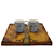 Bandeja de madeira e resina acompanha quatro canecas de 120ml brancas Love - Imagem 3