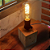 Luminaria decorativa em madeira modelo Cubo Acompanha Lâmpada - Imagem 1