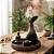 Conjunto Zen Black Gold Incensário e Vaso Preto em Gesso - Imagem 2