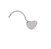 Piercing Nariz Coração Pequeno Prata 925 Original Modelo Anzol - Imagem 1