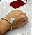 Pulseira Feminina Bolas Fosca E Lisa Ouro 18k 19,5cm Nota - Imagem 8