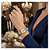 Relogio Lince Dourado Grace Pedras Cristais Lqg4871l23 Luxo - Imagem 6