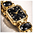 Relogio Lince Dourado Grace Pedras Pretas Luxo Lqg4870l23 - Imagem 5
