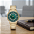 Relógio de Pulso Orient Vidro Safira Verde Dourado Fgss0241 - Imagem 6