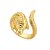 Dplaca 925 anel de ajuste e crocodilo, prata esterlina banhada a ouro, joia de f - Imagem 1