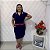Vestido Azul e pink com Gola polo - Imagem 1