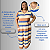 Vestido Longo Plus size Casual Evangélico Veste Até 56 Azul Listras - Imagem 4