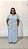 Vestido Longo Plus size Casual Evangélico Veste Até 56 Azul Claro - Imagem 2