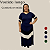 Vestido longo Evangélico Plus Size Manga 3/4 Comportado G1 e G2 - Imagem 1