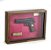Quadro Retro Pistola Colt M1911 Calibre .45 AC Preta Fundo Vermelho Team Six Brasil - Imagem 1