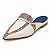 Babuche Luxo Masculino branco e azul Onira N44 - Imagem 2