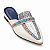 Babuche Luxo Masculino branco e azul Onira N44 - Imagem 1