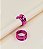 Anel LAILA chunky de acetato boleado  rosa cromado - Imagem 2