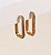 Argola CATARINA semijoia retangular cravejada com micro zirconia colors tamanho G ( banhada em ouro ) - Imagem 1