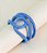 Anel PIETRA chunky irregular linhas e elos de metal (azul) - Imagem 2