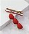 Hair clip LIANA 3 corações vermelho (par) - Imagem 2
