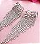 Brinco AMY party  franjas strass prata - Imagem 2