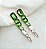 Brinco ELOA pedra premium duo color (verde + cristal)  longo - Imagem 1