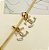 Argola WENDY pingente cravejada com zirconia folheada a ouro - Imagem 1