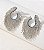 Brinco TRACE franjas strass premium prata com detalhe azul - Imagem 1