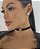 Choker PATRINE veludo com pingente placa folheada a ouro - Imagem 1