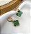 Brinco DAVINA pingente trevo folheado a ouro zirconia VERDE - Imagem 1
