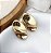 Brinco MINDY boton oval texturizado folheada a ouro - Imagem 1