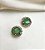 Brinco PAOLA pedra verde cravejado com microzirconias colors folheada a ouro - Imagem 1