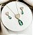 Conjunto RAIA colar e brinco cravejado com zirconia e pedra premium folheada a ouro - Imagem 1