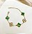 Pulseira VAN corrente pingente trevo verde e strass premium folheada a ouro - Imagem 1