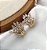 Brinco DECI folhagem cravejado com zirconia folheada a ouro - Imagem 1