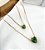 Colar ESPANHA duplo com pedra de zirconia verde folheada a ouro - Imagem 1