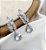 Brinco DALVA folhas cristal folheada a prata - Imagem 1