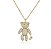 Colar POOH ursinho cravejado com zircônias folheada a ouro com verniz italiano - Imagem 1