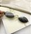 Oculos INGRID oval fashion armação preto + dourado metálica - Imagem 1