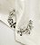 Brinco REGIANE ear cuff com flores folheada a prata - Imagem 1