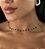 Choker KARINE flor esmaltada PRETO esfolhada a ouro - Imagem 1