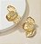Brinco TIARA meio leque FOLHAS folheada a ouro - Imagem 1