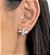 Brinco ZEINA flor 4 pétalas cravejada com zirconia folhada a prata - Imagem 1