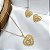 Conjunto ESPIRITO SANTO colar e brinco coração folheado a ouro - Imagem 1