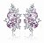 Brinco TENIZA folhagem cravejado com zirconia cristal e rosa folheada a prata - Imagem 1