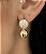 Brinco HAPPER esfera dupla com microzirconias folheada a ouro - Imagem 1