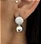 Brinco HAPPER esfera dupla com microzirconias folheada a prata - Imagem 1