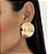 Brinco ELAENA boton chapado folheada a ouro - Imagem 1