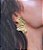 Brinco RUARA meio FOLHAS folheada a ouro - Imagem 1