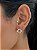 Brinco GLAISE  trevo cravejado com micro zirconia CRISTAL - Imagem 1