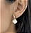 Brinco CANADA trevo pingente cravejado com micro zirconia folheado a ouro - Imagem 2