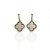 Brinco CANADA trevo pingente cravejado com micro zirconia folheado a ouro - Imagem 1